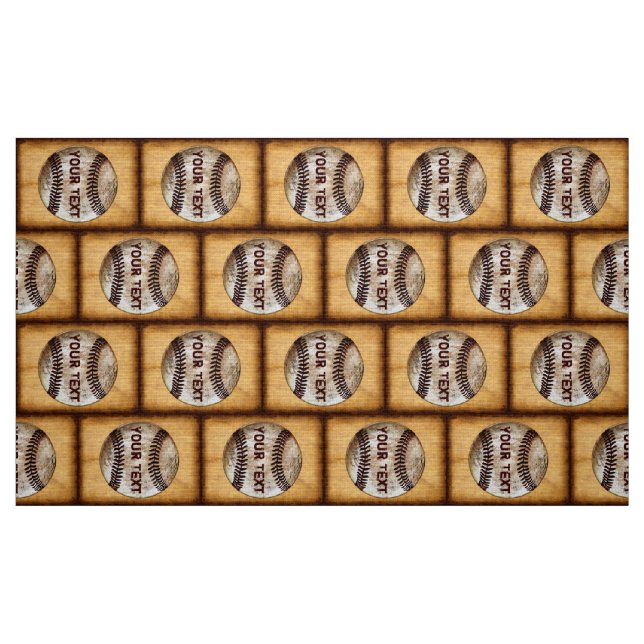 PERSONALISIERTES Vintages Baseballgewebe nach dem  Stoff (Fat Quarter (45,7 x 55,9 cm))