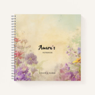 Personalisiertes Vintages BlumengussNotebook Notizbuch
