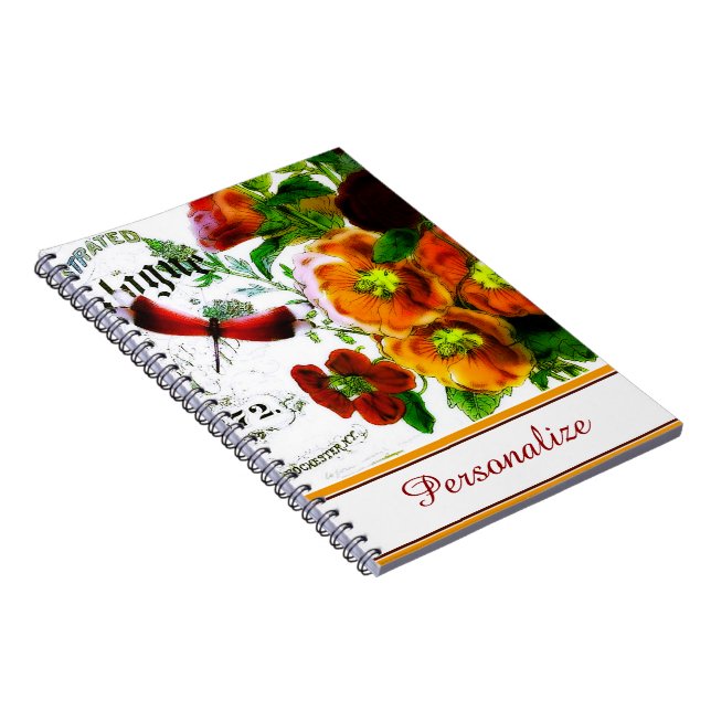 Personalisiertes Vintages Blumenlogo Notizblock (Rechte Seite)