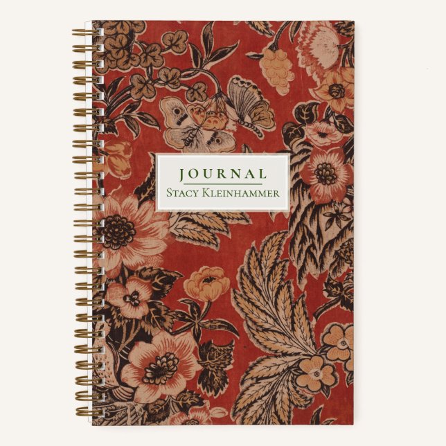 Personalisiertes Vintages botanisches Viktorianisc Notizbuch (Vorderseite)