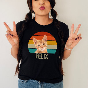 Personalisiertes Vintages Cat Custom Retro Pet Fot Tri-Blend Shirt