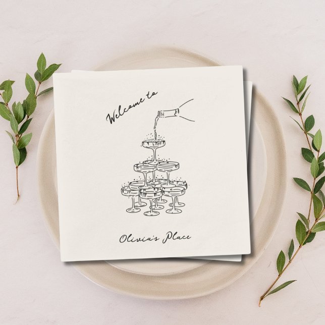 Personalisiertes Vintages Champagner-Party Serviette (Personalized Vintage Champagne Housewarming Party Napkins
)