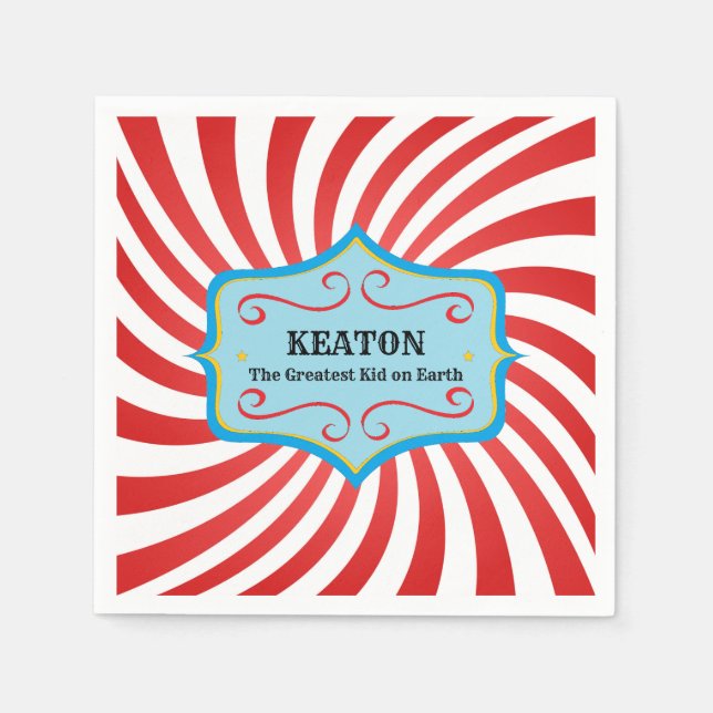 Personalisiertes Vintages Circus Paper Napkins Serviette (Vorderseite)