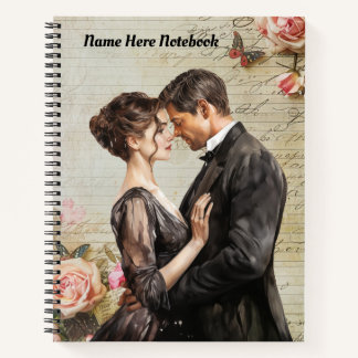 Personalisiertes Vintages Couple Spiral Notebook Notizbuch