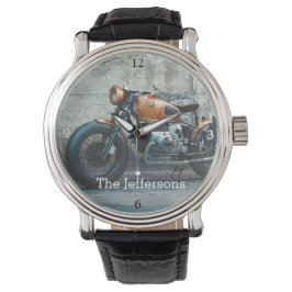Personalisiertes Vintages deutsches Motorrad Armbanduhr