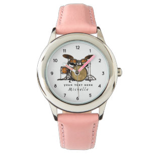Personalisiertes Vintages Drum Set Musik Drummer a Armbanduhr