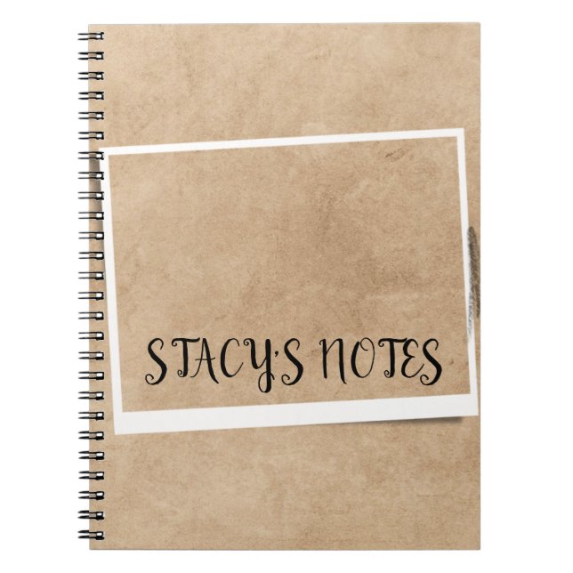 Personalisiertes Vintages Elegantes Braun Notizblock (Vorderseite)