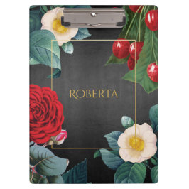 Personalisiertes Vintages Flora Elegante Klemmbrett