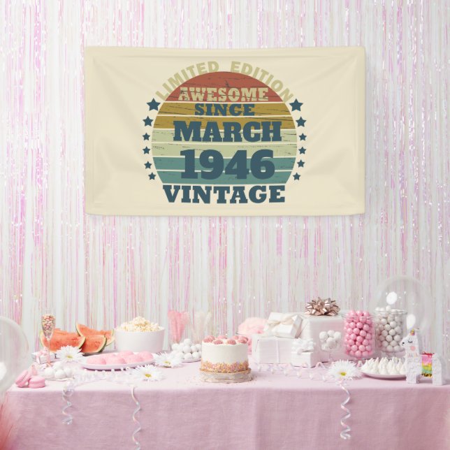 Personalisiertes Vintages Geburtstagsgeschenk Banner (Party)