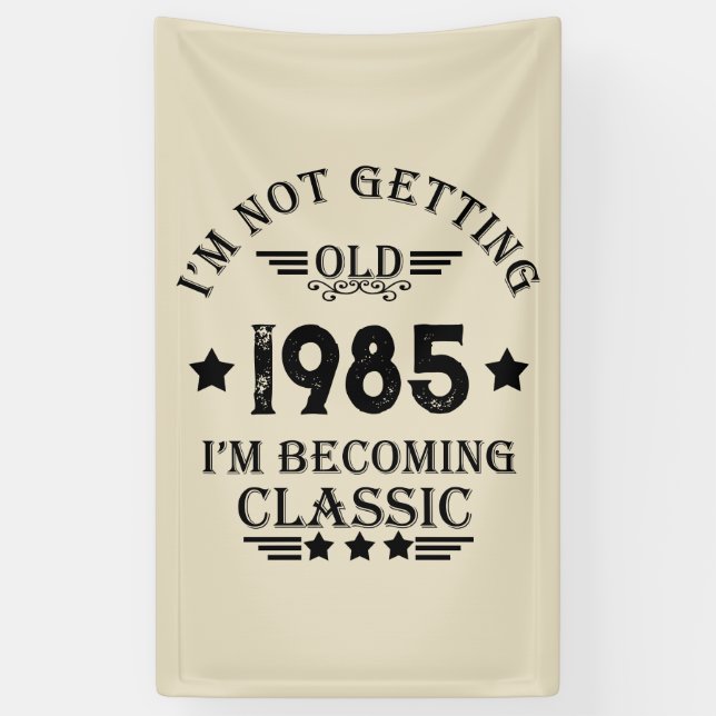 Personalisiertes Vintages Geburtstagsgeschenk Banner (Vertikal)