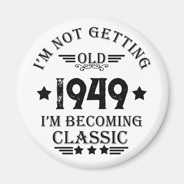 Personalisiertes Vintages Geburtstagsgeschenk Magnet (Vorne)