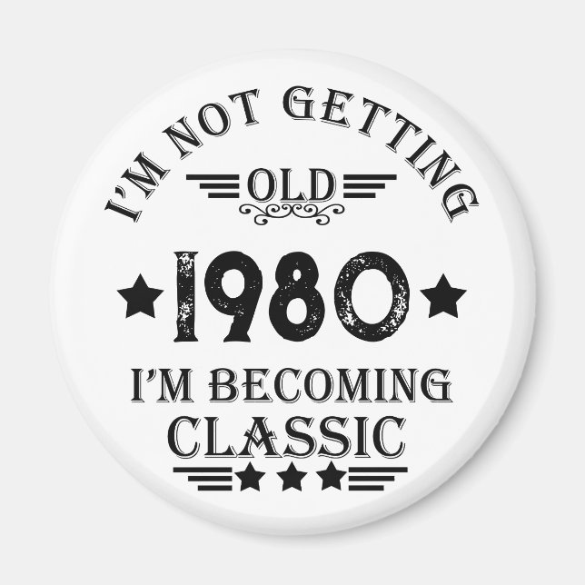 Personalisiertes Vintages Geburtstagsgeschenk Magnet (Vorne)