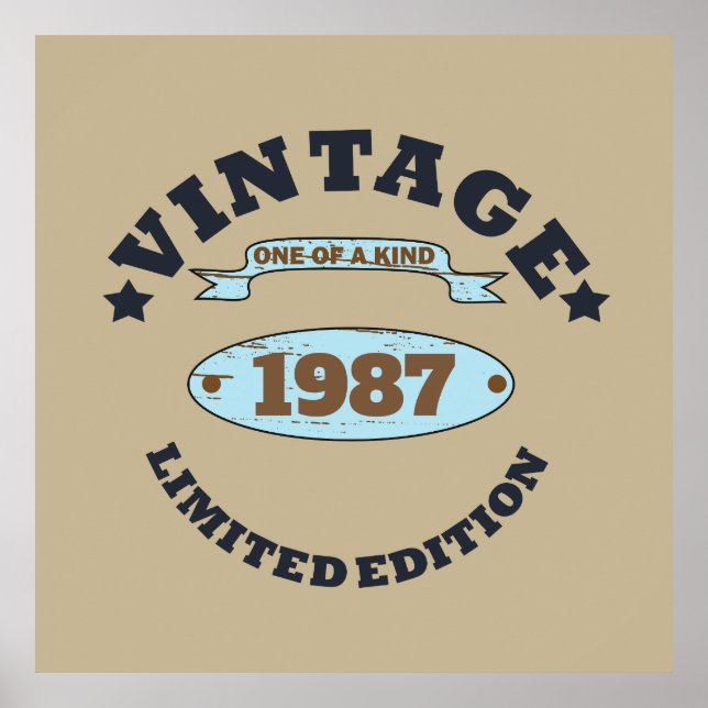 Personalisiertes Vintages Geburtstagsgeschenk Poster (Vorne)