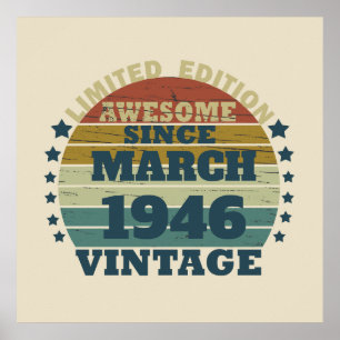 Personalisiertes Vintages Geburtstagsgeschenk Poster