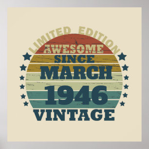 Personalisiertes Vintages Geburtstagsgeschenk Poster