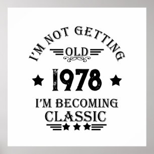 Personalisiertes Vintages Geburtstagsgeschenk schw Poster