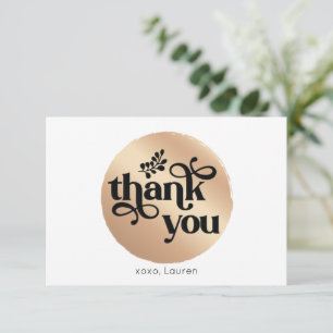 Personalisiertes Vintages Gold-Circle-Flat Vielen  Dankeskarte