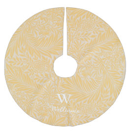 Personalisiertes Vintages Gold Larkspur Blume Must Polyester Weihnachtsbaumdecke