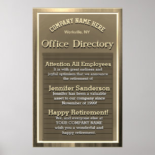 Personalisiertes Vintages Gold-Signaturübernahmege Poster