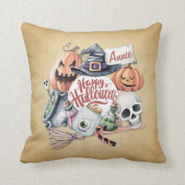 Personalisiertes Vintages Halloween-Kissen Kissen