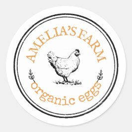 Personalisiertes Vintages Hühnereier Runder Aufkleber