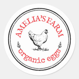 Personalisiertes Vintages Hühnereier Runder Aufkleber