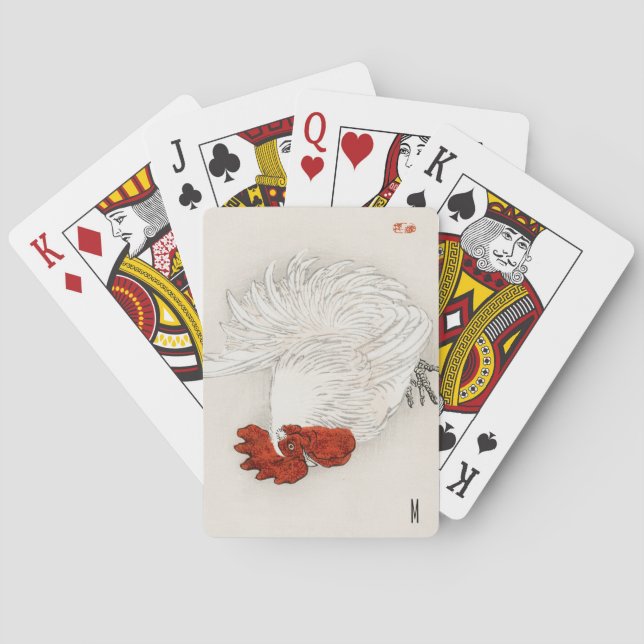 Personalisiertes Vintages japanisches Hühnerrooste Spielkarten (Rückseite)
