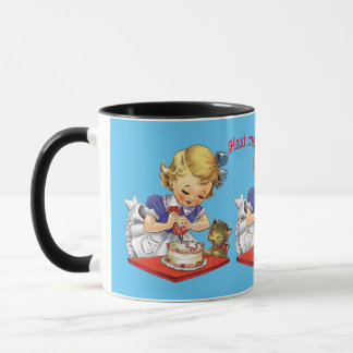 Personalisiertes Vintages Mädchen backen Tasse