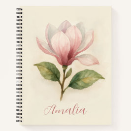 Personalisiertes Vintages Magnolia Spiral Notebook Notizbuch