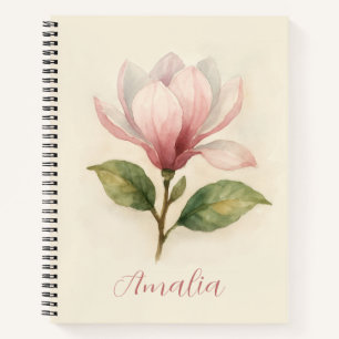Personalisiertes Vintages Magnolia Spiral Notebook Notizbuch