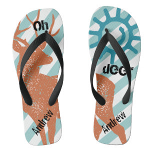 Personalisiertes Vintages Oh Deh Sun Streifen Must Flip Flops