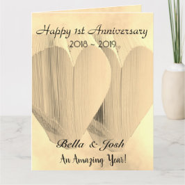 Personalisiertes Vintages Papier 1. Hochzeitstag Karte