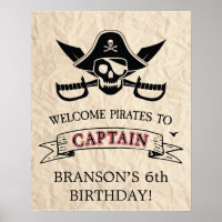 Personalisiertes Vintages Piratenschiff Geburtstag