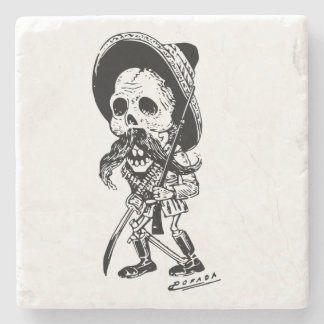 Personalisiertes Vintages Posada-Skelett Calavera Steinuntersetzer