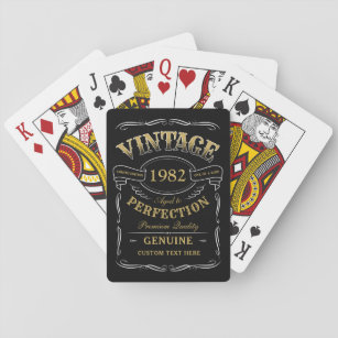 Personalisiertes Vintages Schwarz bis zur Perfekti Spielkarten