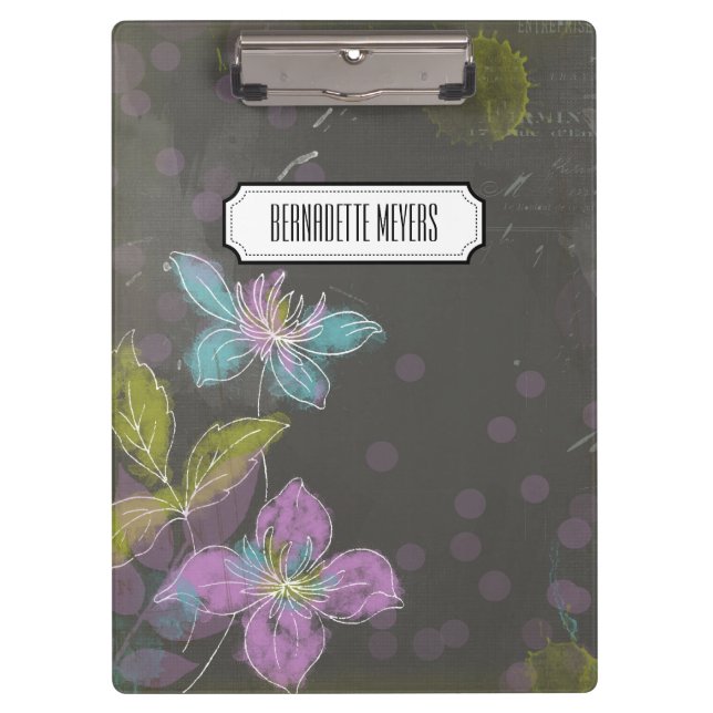 Personalisiertes Vintages schwarzes Klemmbrett (Vorderseite)