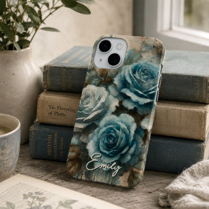 Personalisiertes Vintages Shabby Chic Pastel Blue Case-Mate iPhone Hülle