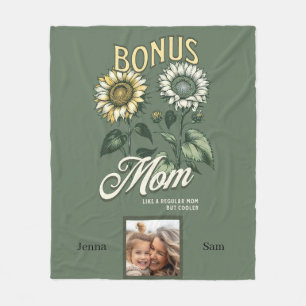 Personalisiertes Vintages Sonnenblumen Bonus Mama Fleecedecke