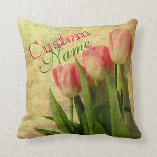 Personalisiertes Vintages Tulpe-Kissen Kissen
