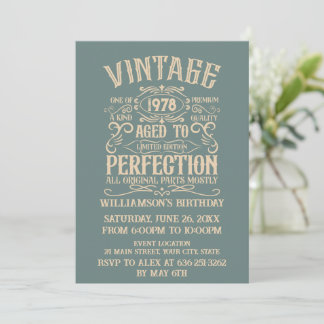 Personalisiertes Vintages Whiskey-Party 45. Geburt Einladung