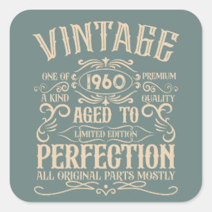 Personalisiertes Vintages Whiskey-Party Quadratischer Aufkleber