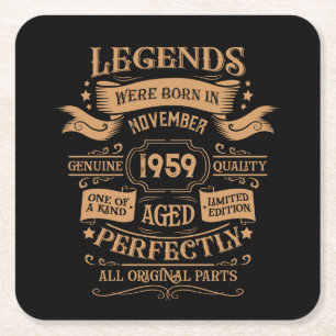 Personalisiertes Vintages Whiskey-Party zum 65. Ge Rechteckiger Pappuntersetzer
