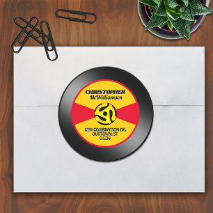 Personalisiertes Vinyl-45-Schallplattenlabel Runder Aufkleber