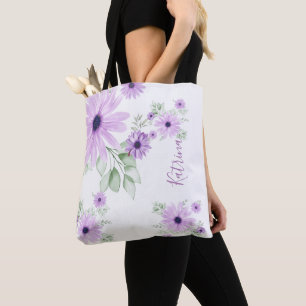 Personalisiertes Violett Grün, Aquarellfarben Blum