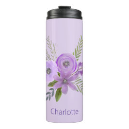 Personalisiertes Violett Wasserfarbe Thermosbecher