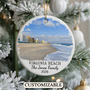 Personalisiertes Virginia Beach-Ornament, Virginia Keramik Ornament