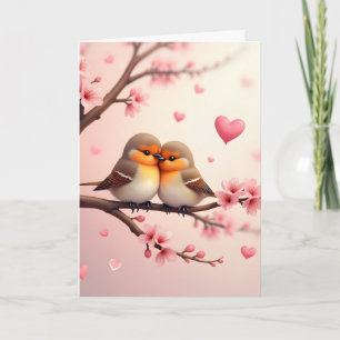 Personalisiertes Vogelpaar zum Valentinstag  Feiertagskarte