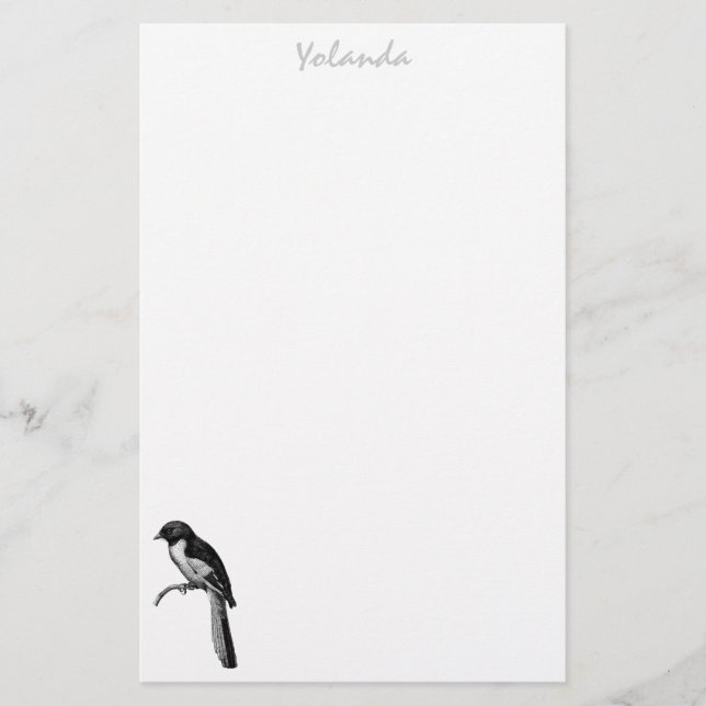 Personalisiertes Vogelpapier Briefpapier (Vorderseite)