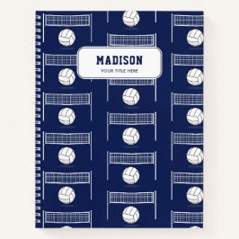 Personalisiertes Volleyball-Ball & Net-Muster Notizbuch