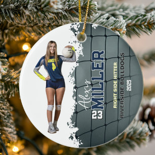 Personalisiertes Volleyball-Foto Keramik Ornament